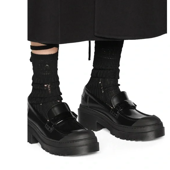 Authentic Christian Dior Code Black Leather Loafer Size 38 - Picture 4 of 14